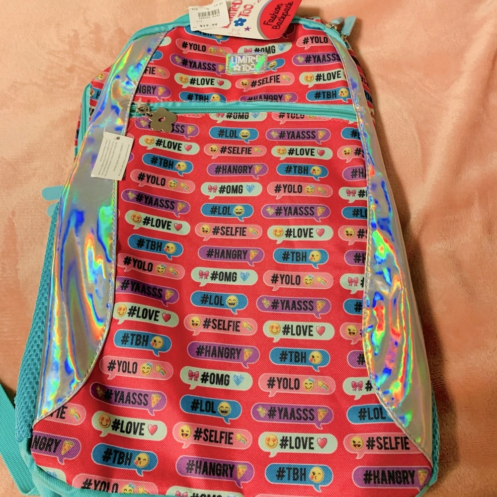 Limited Too Fashion fun #tag full size backpack.